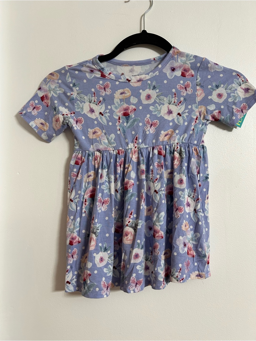 Posh Peanut Lavender Floral Short Sleeve Dress Top